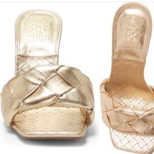 Vince Camuto Sz 5 Brelanie Braided Strap slip on Sandel.  Beautiful gold! 🌟⚜️